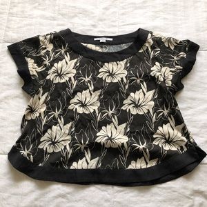 O’Neill Black and white floral top